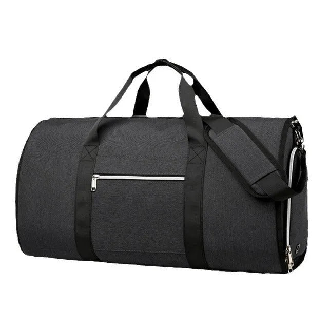 Oxford cloth storage bag with dry wet separation compartments in grey, black, or dark blue colour options
