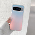 Transparent laser frosted magnetic phone case for Google Pixel models on a table.