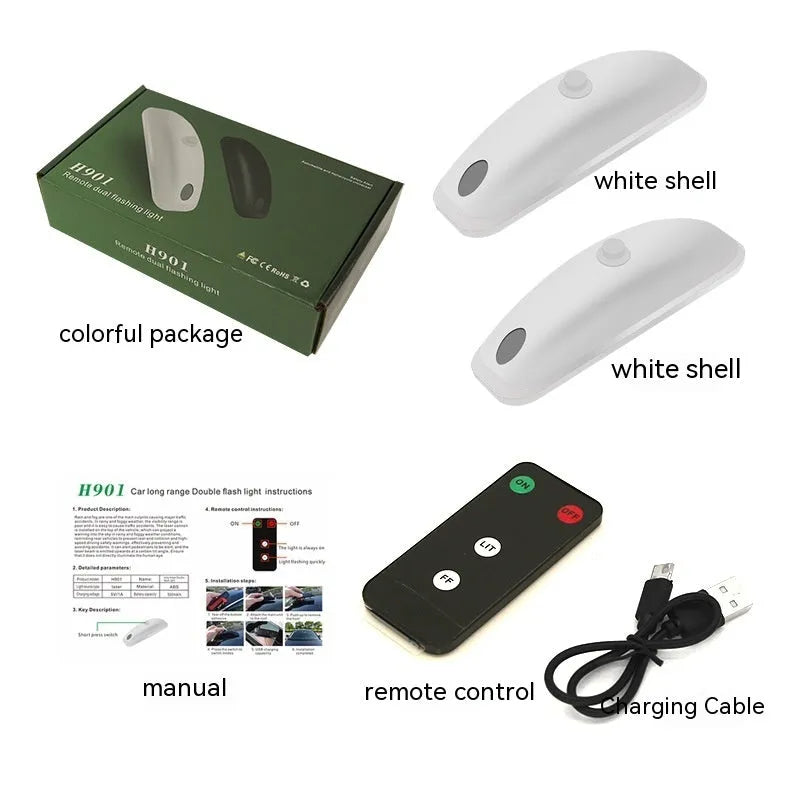 Remote control car strobe light for anti-collision visibility in rain and fog weather