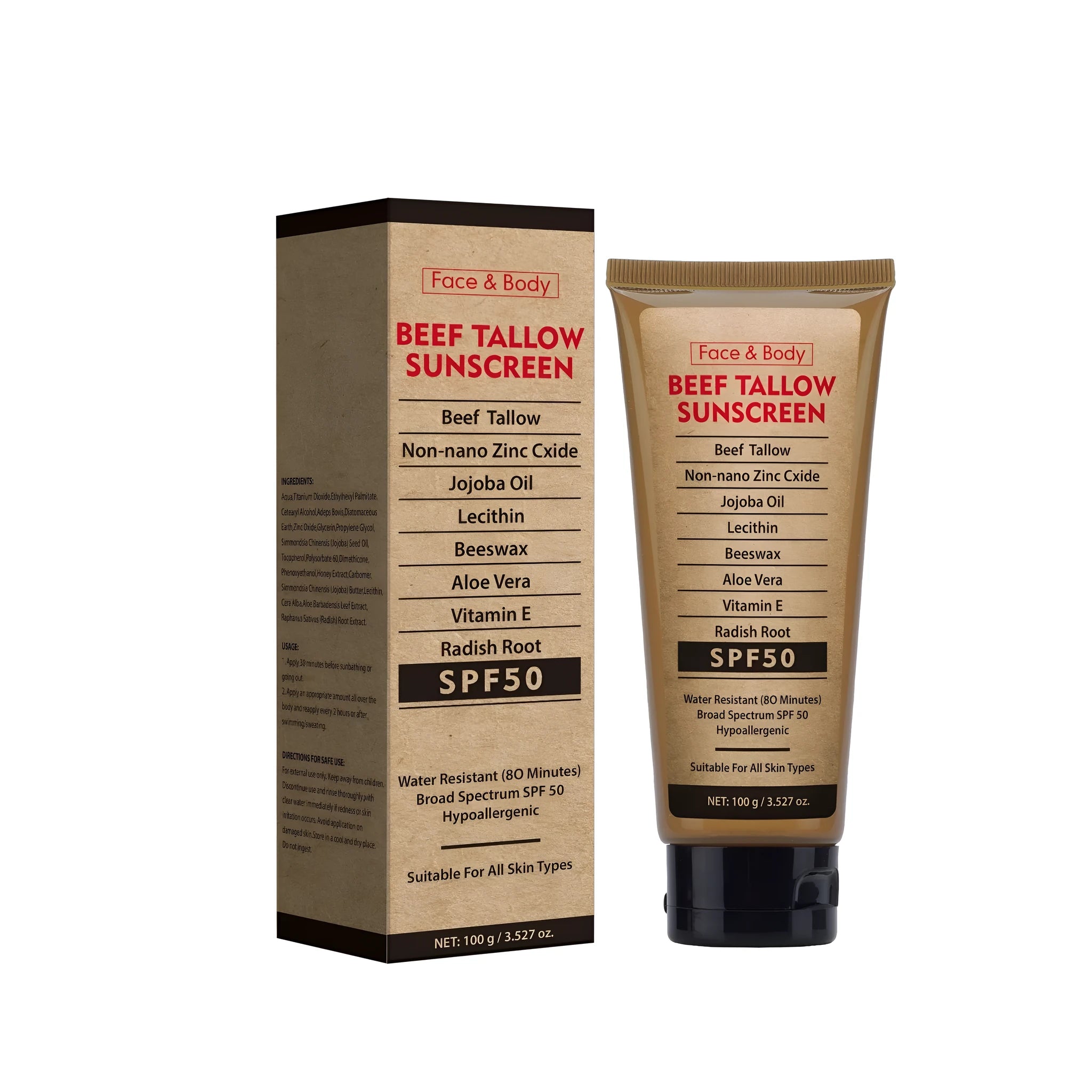 Organic grass-fed butter protective cream in 100g tube with 45mm packaging