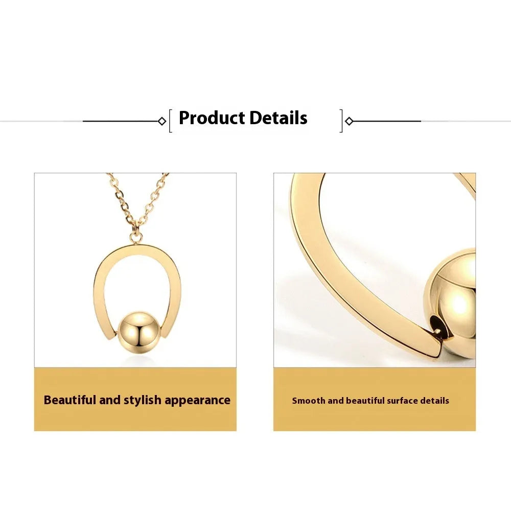 Stainless steel geometric pendant necklace on cross chain in gold or silver finish