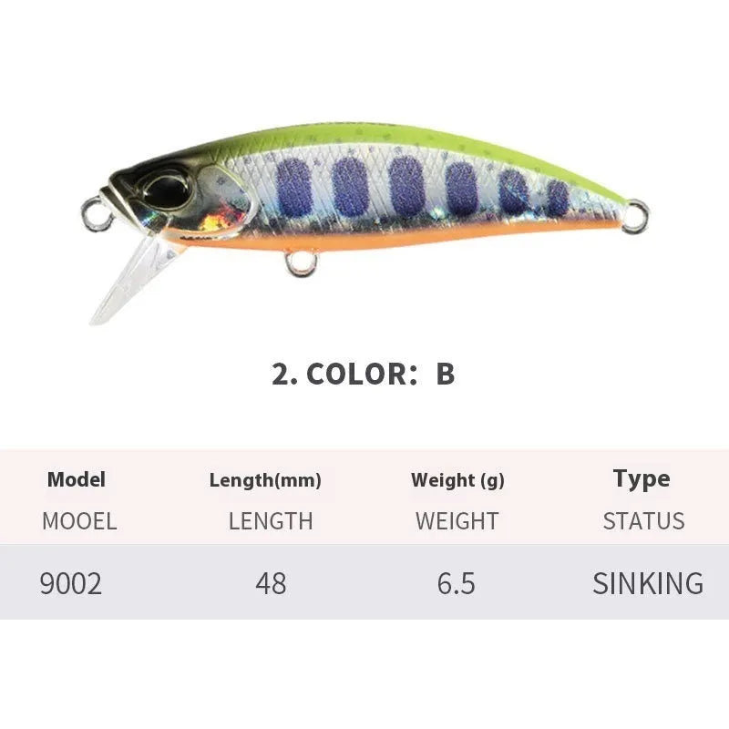 Japanese submerged mino fishing lure for mandarin fish and snakehead, 48mm length