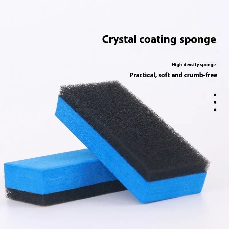 Car repair wax kit containing A Wax for scratch removal, B Wax for polishing, and frosted sponge mop