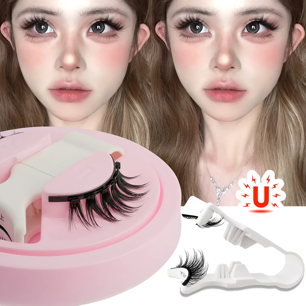 Set of reusable waterproof false eyelashes with glue-free design in five style specifications