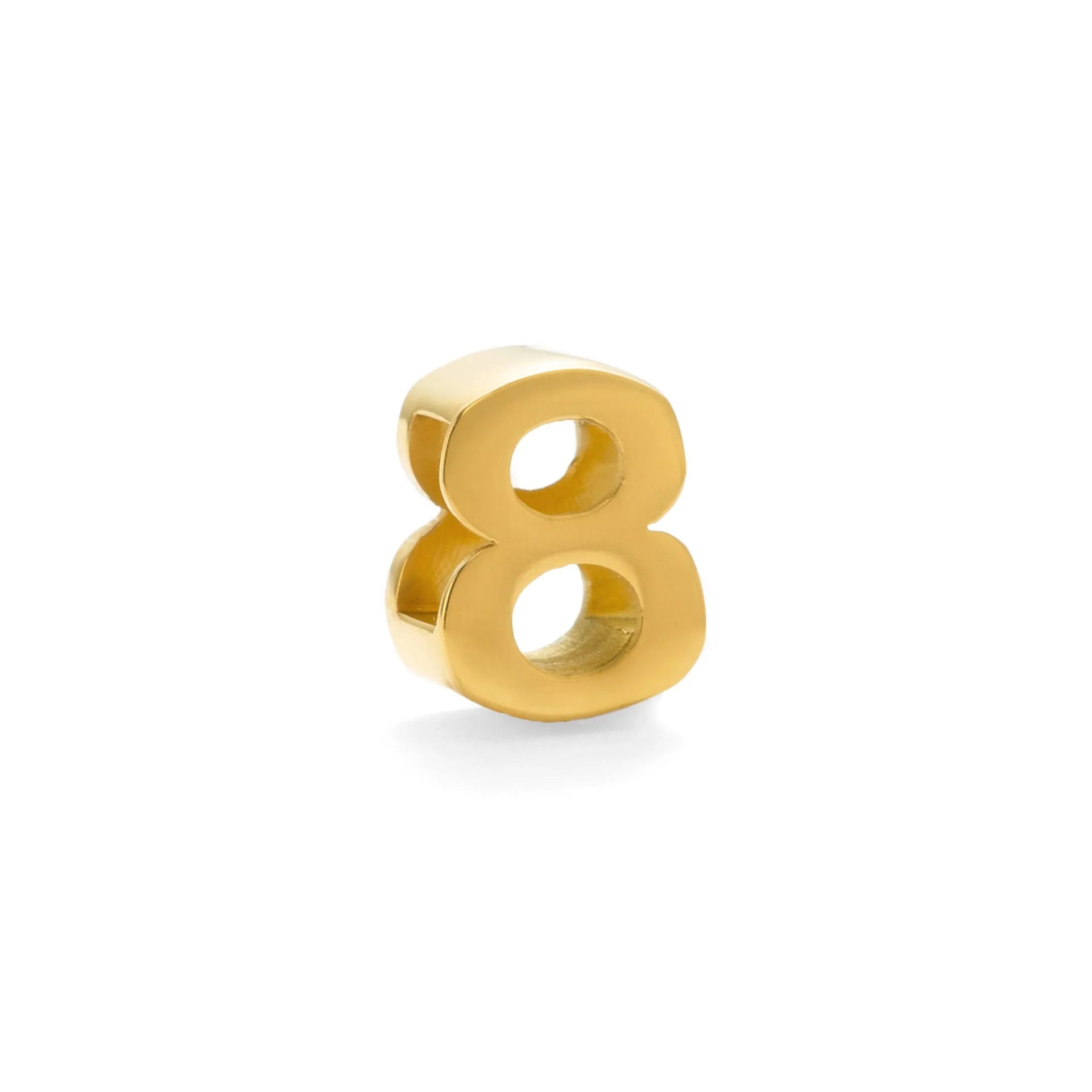 Titanium steel necklace with a single charm showing a number or letter on a 40.5cm gold or silver chain.