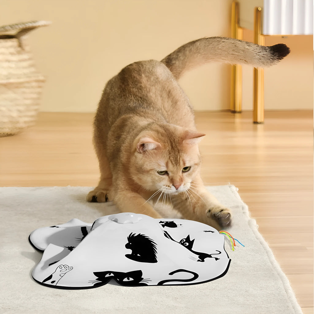 Plastic self-hi relief interactive cat teaser wand toy in picture colour