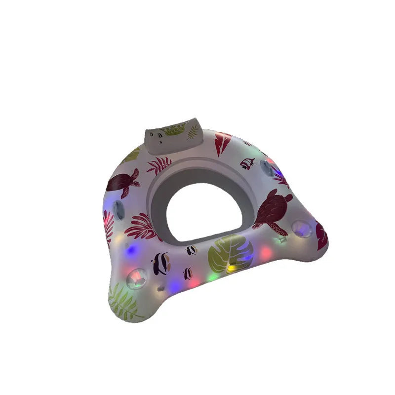 White luminous U-shaped inflatable float on water measuring 120x120 cm