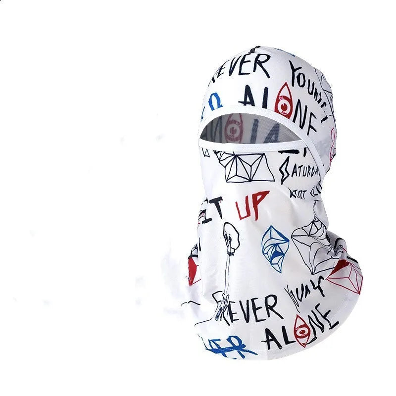 Motorcycle windproof head cover with gloves set in cotton fabric, street-style dome design for autumn winter riding
