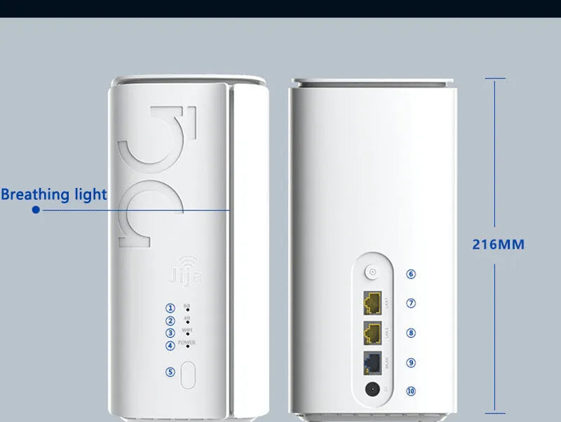 Compact 4G CPE wireless router measuring 51mm by 30mm, available with Qualcomm or Zhanrui chip.
