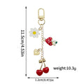 Red mushroom love heart rose heart-shaped alloy keychain with oil drip finish and unicorn pattern