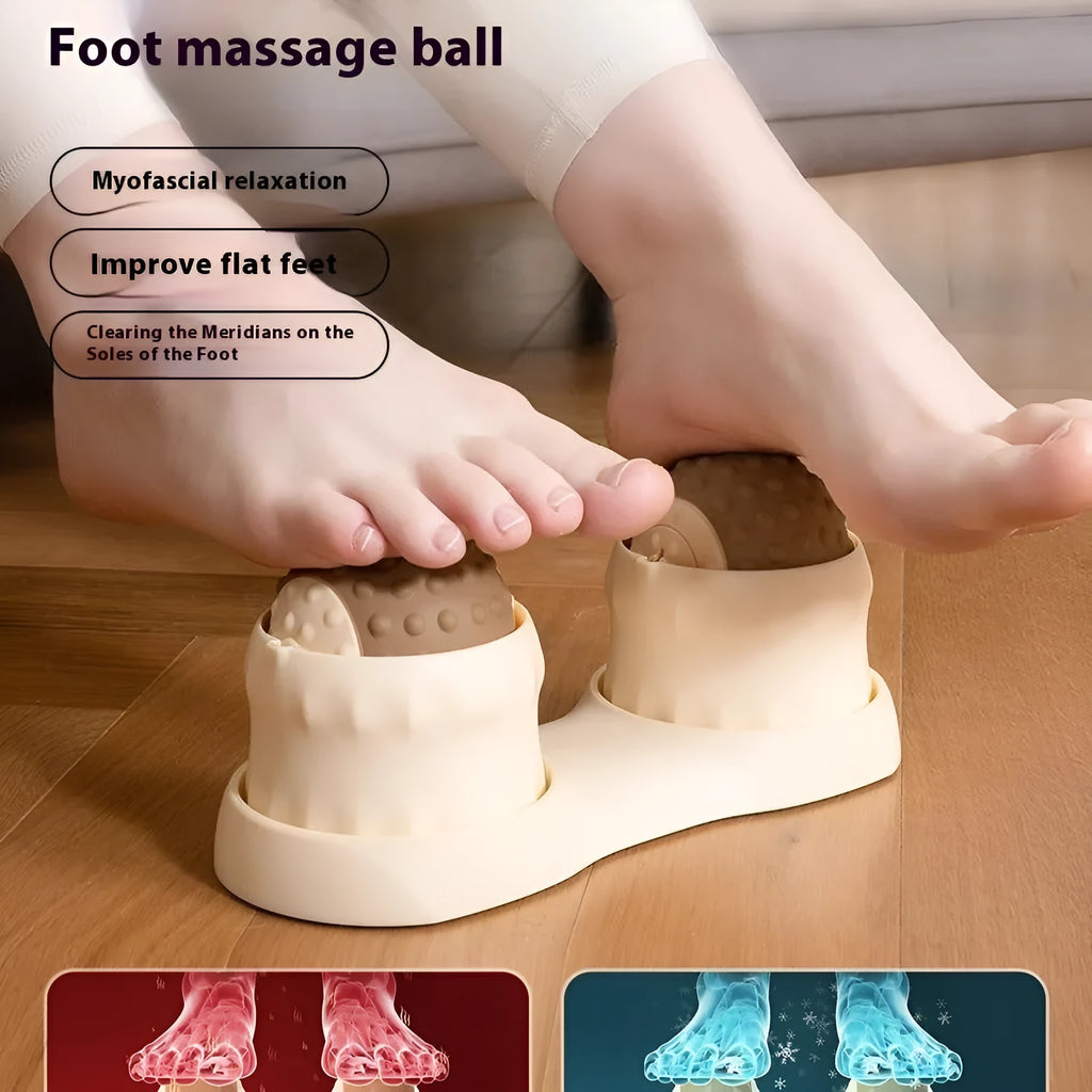 Massage ball set with hot cold therapy compress in green and mocha colours for muscle relaxation