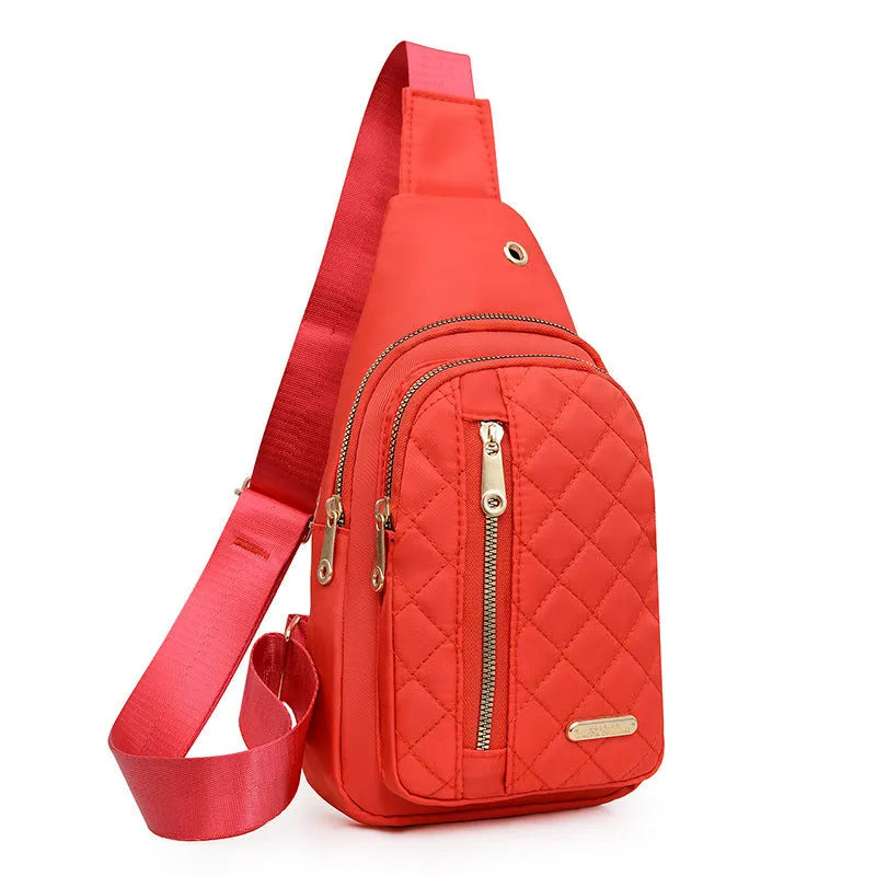 Oxford cloth crossbody sports chest bag in multiple colour options with breathable design