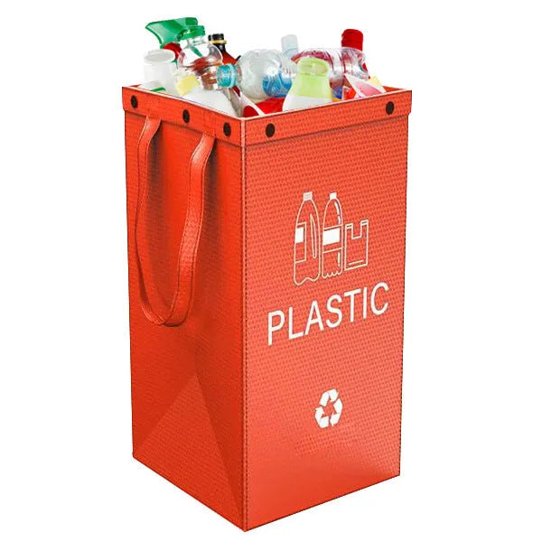Blue 40L reusable PP waste sorting bag, 30cm wide by 50cm tall, standing upright.