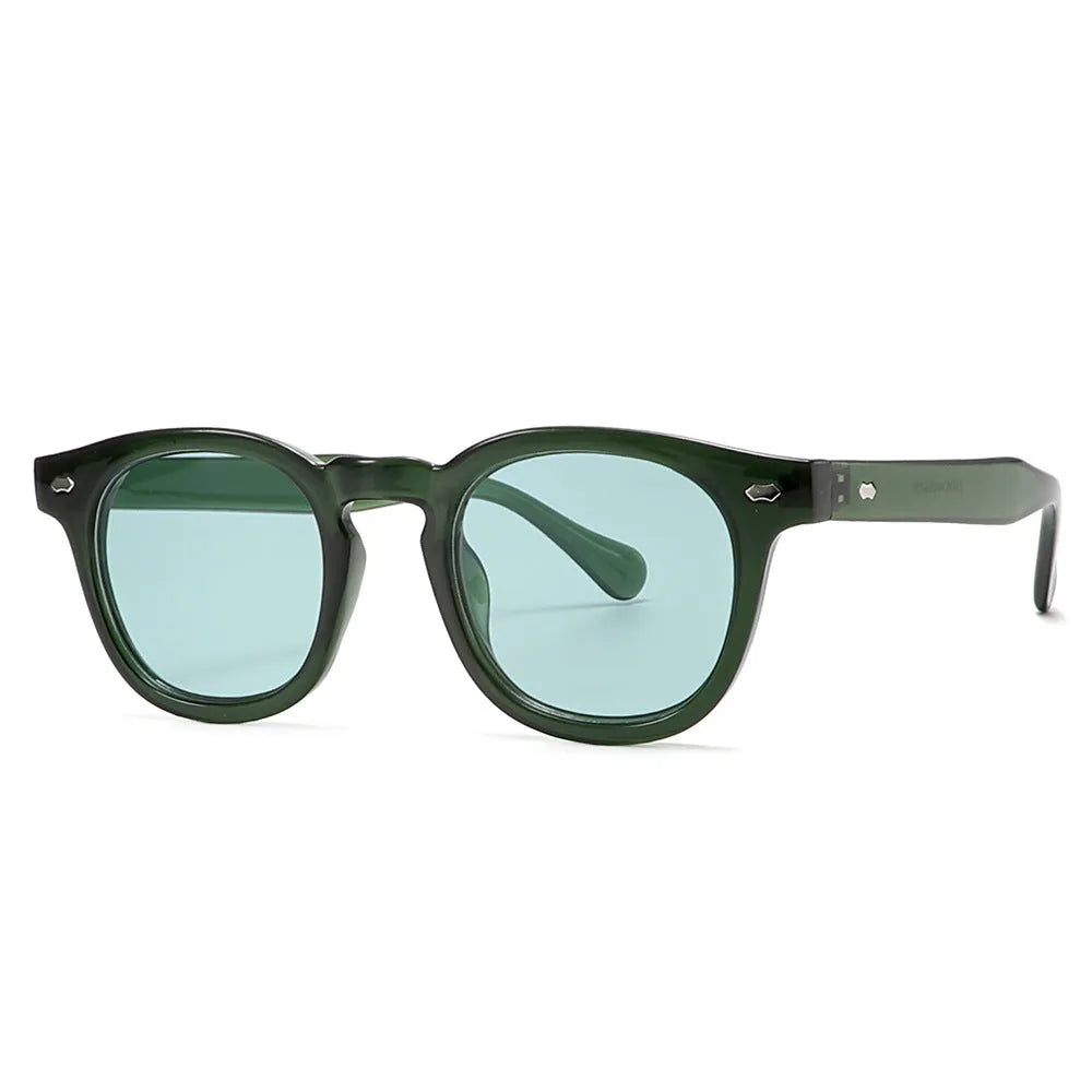 Simple round rim sunglasses with retro Hong Kong style design in multiple colour options