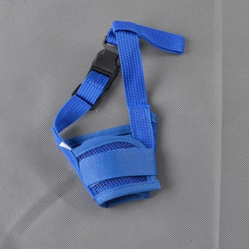 Adjustable plastic dog muzzle in multiple colours and sizes for safety and training.