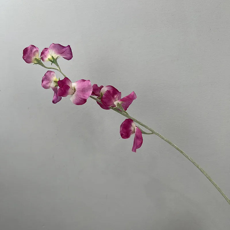 Silk flocking fragrant pea fake flower 63cm in purple, wedding decoration prop