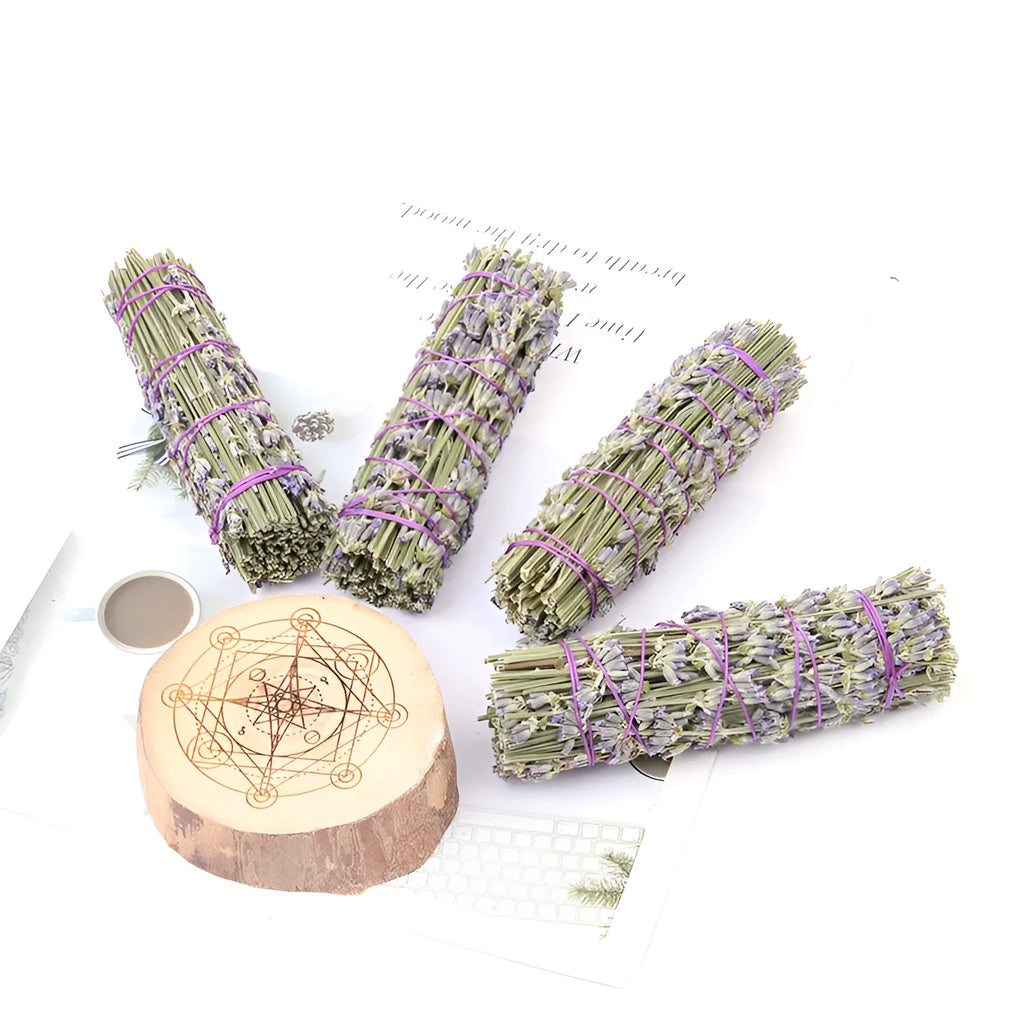 A single, 4-inch long dried flower aromatherapy stick with lavender scent on a neutral background.