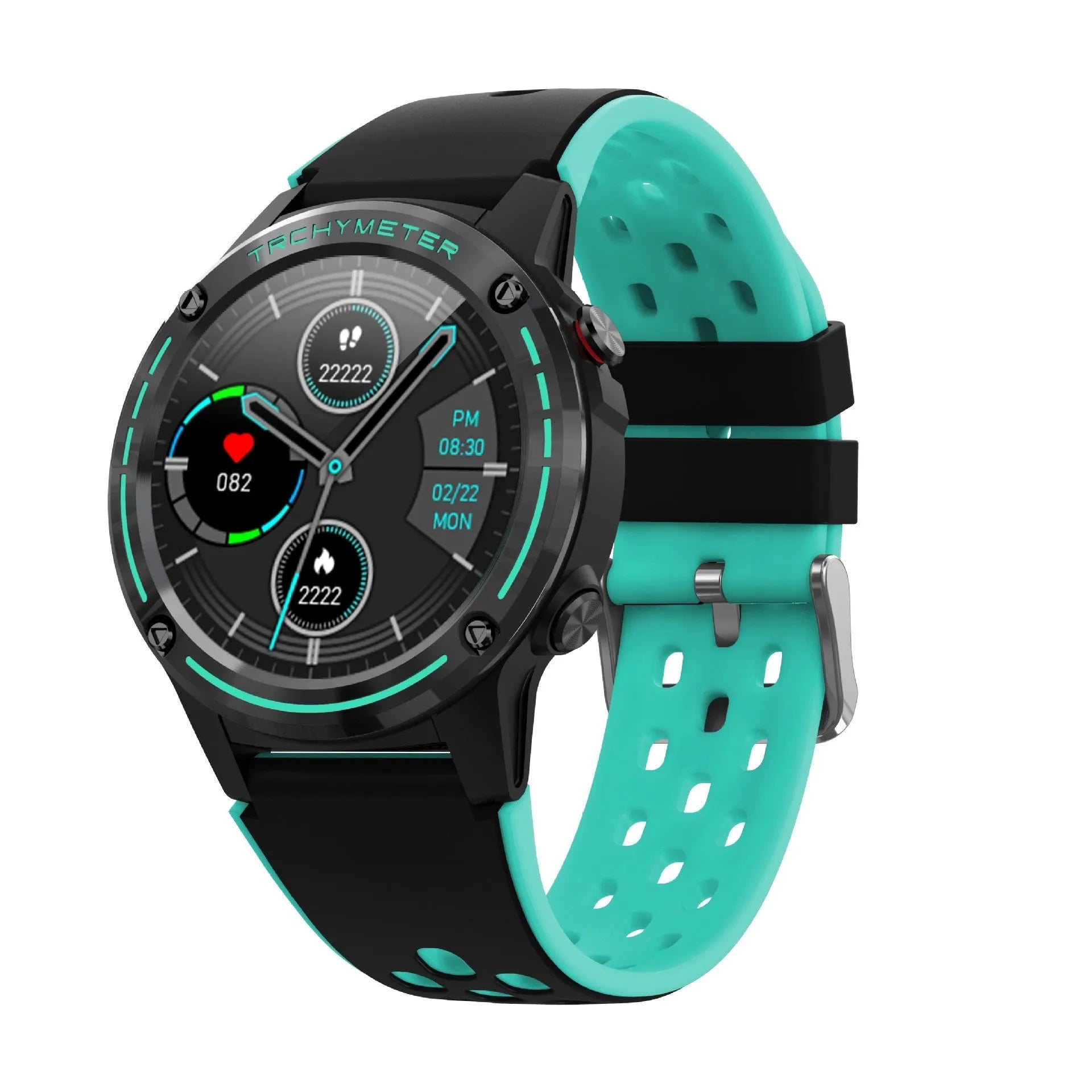 GPS smart watch with square 49mm case and silicone sports bracelet in multiple colours