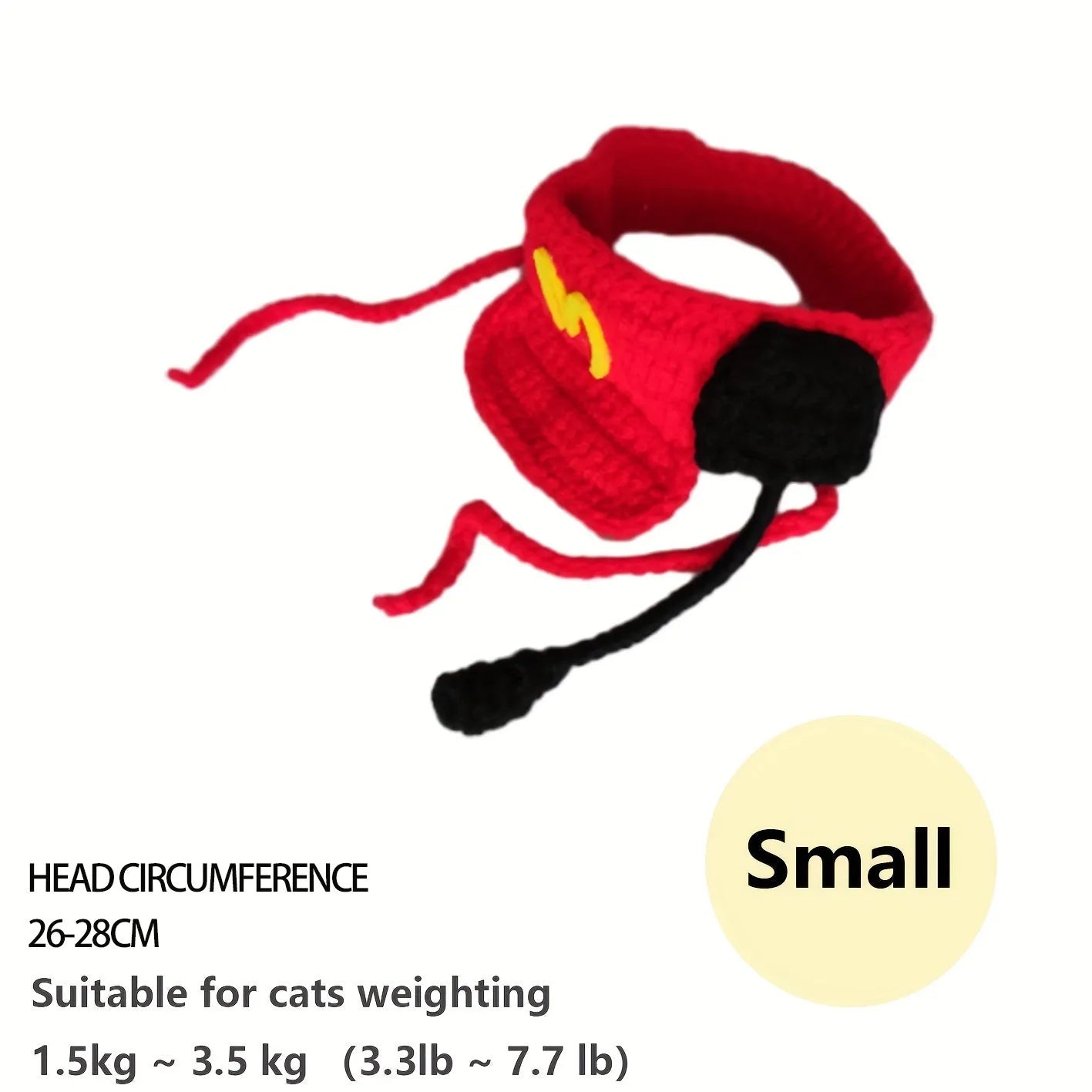 Handmade cat chef hat and cotton knitted sweater pet costume set for small to medium pets
