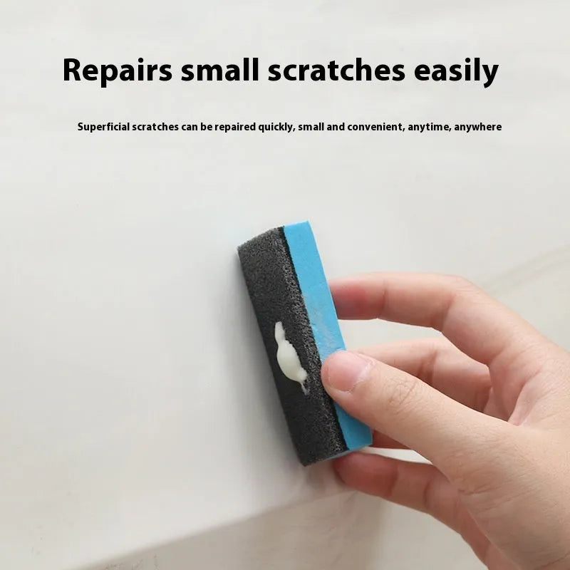 Car repair wax kit containing A Wax for scratch removal, B Wax for polishing, and frosted sponge mop