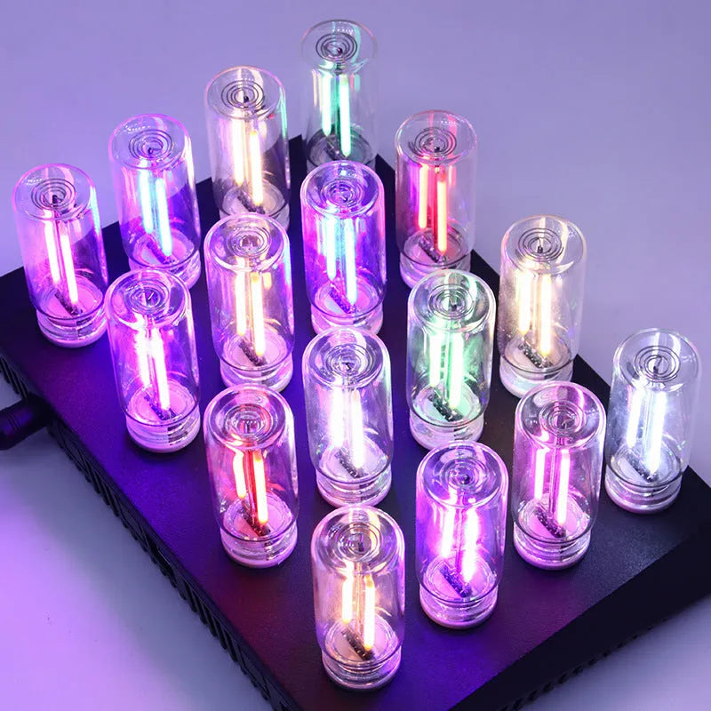 RX9001 transparent small night lamp USB touch ambience light warm white yellow glass modern simplicity