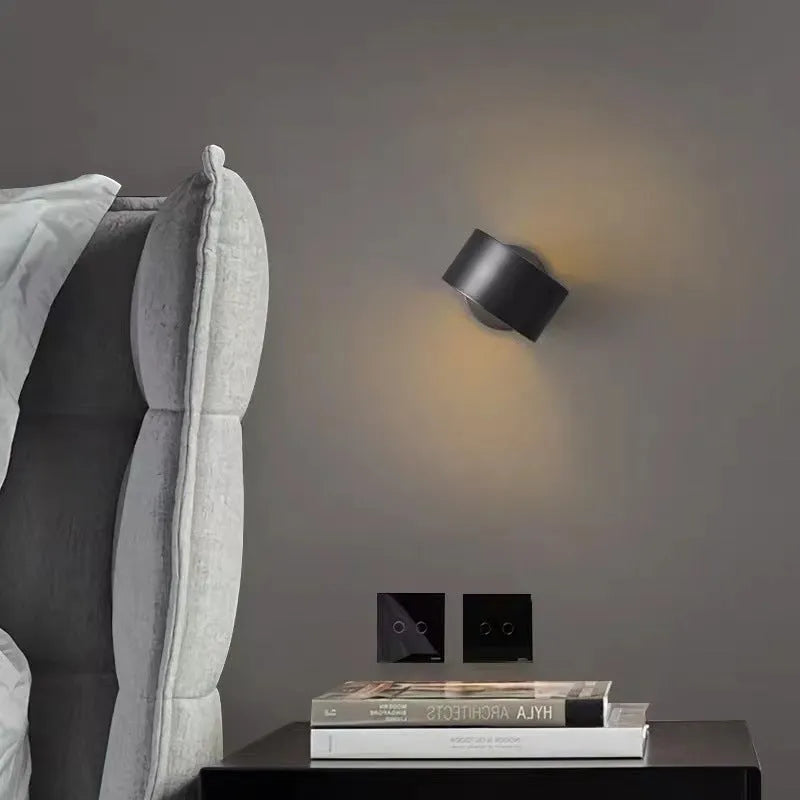 Copper wall lamp in gold or black finish with modern simple design for living room accent lighting