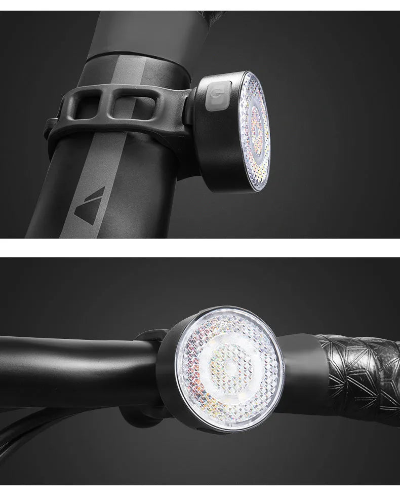 Gaciron W08F-20 bicycle LED headlight with motion sensor, clip attachment, and USB rechargeable design