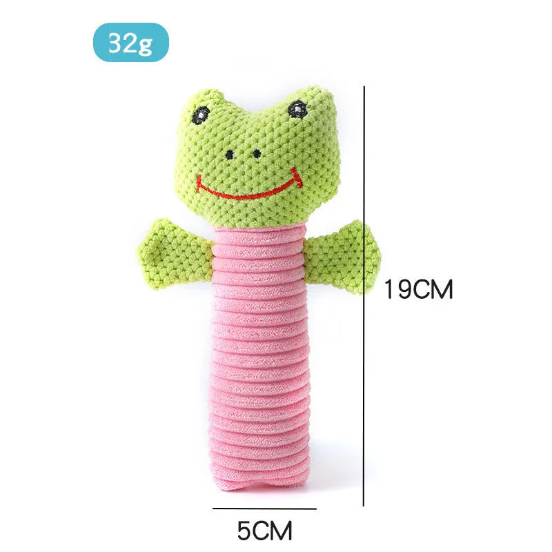 19cm polyester fibre squeaky dog chew toys in calves frogs puppies shapes for dental cleaning