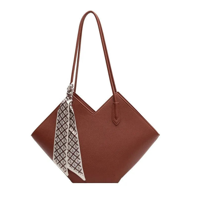 Women's large capacity shoulder bag in horizontal square shape with 43cm width, available in eight colour options
