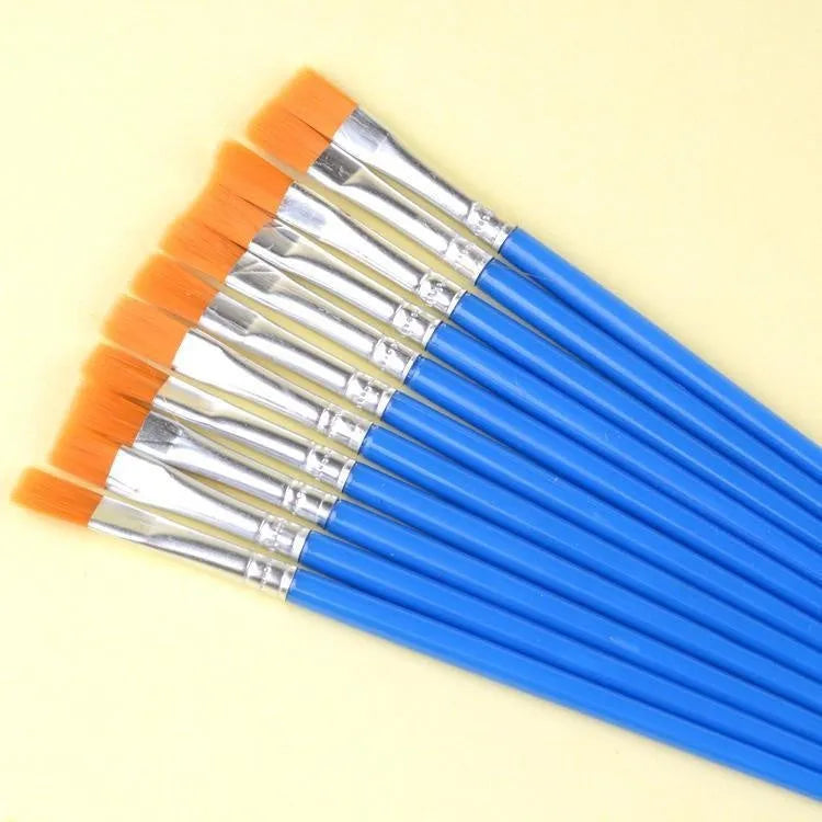 Children's graphic art gouache pen set with flat and hook line pens on a white background