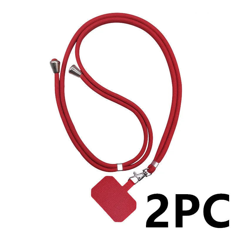 Universal phone case lanyard with electroplated carbon fibre skin back cover in white, black, and red colours