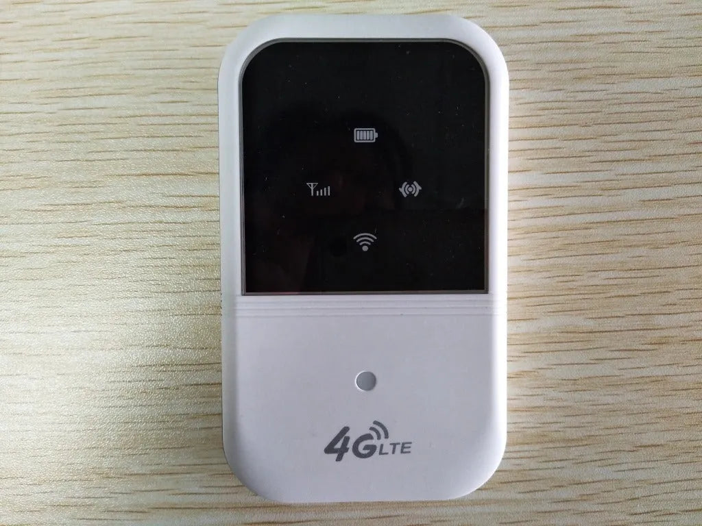 White 4G wireless car router measuring 10.8 x 6.4 x 1.5 cm for TDD-LTE networks