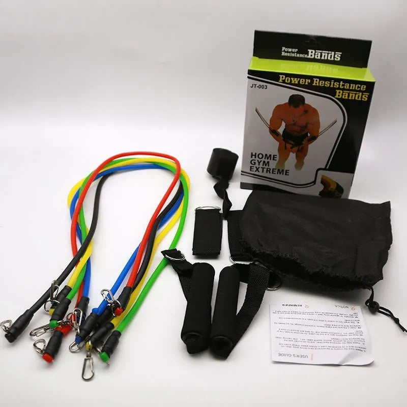 11-piece door sports pulling rope set made from ABS plastic with big hook and small hook configurations