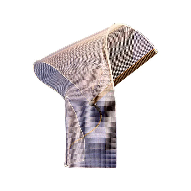 Irregular artistic acrylic ribbon table lamp in living room setting