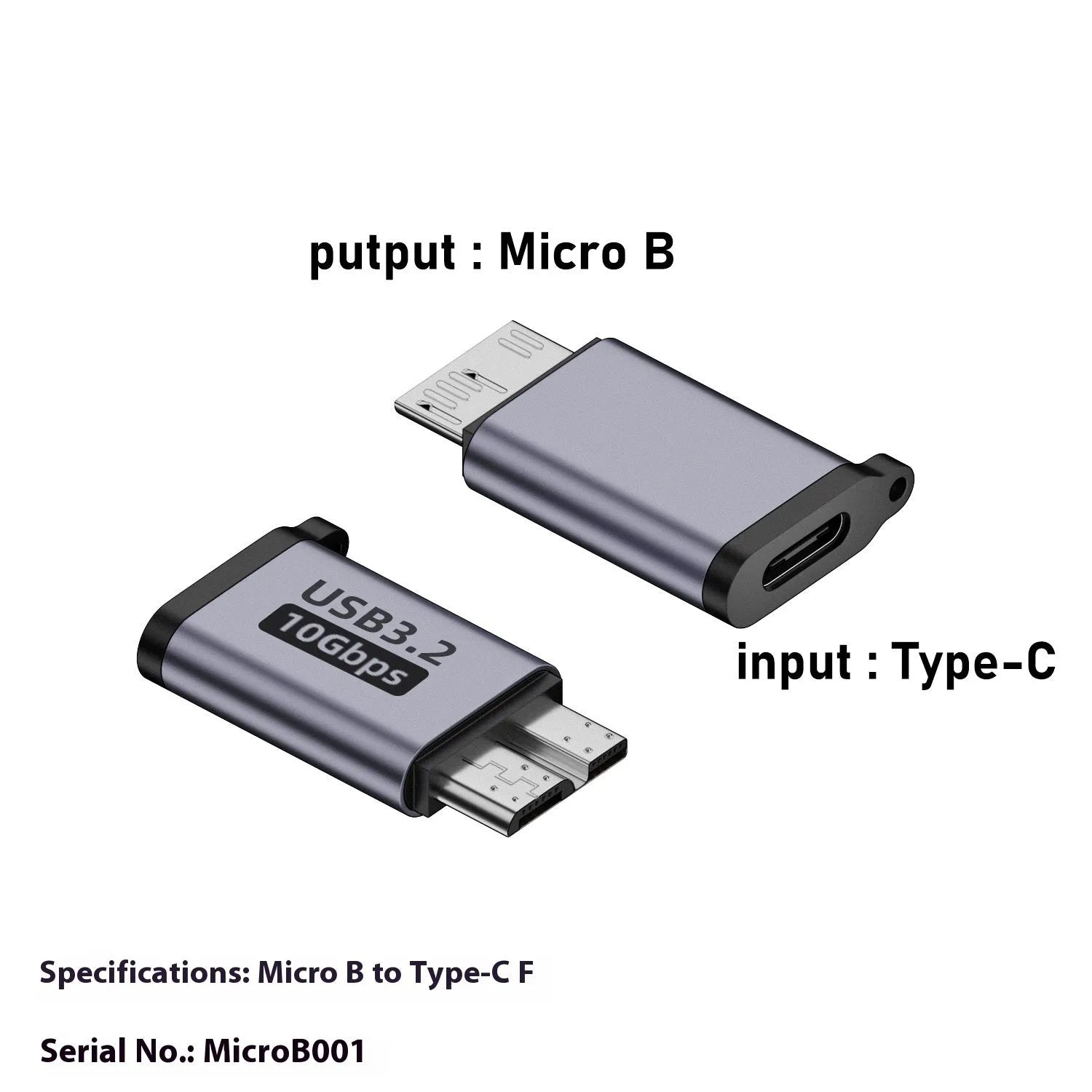 Micro B adapter converter showing USB and Type-C to Micro B interface options for charging and data transfer.