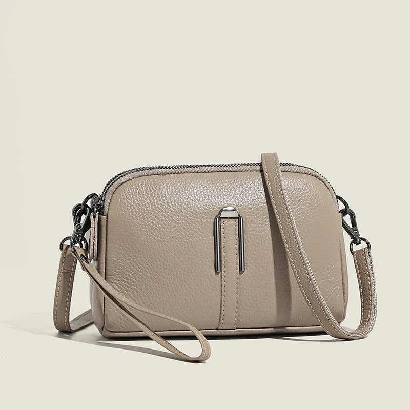 Women's genuine leather shoulder bag in square design measuring 19x13x6cm available in five colours