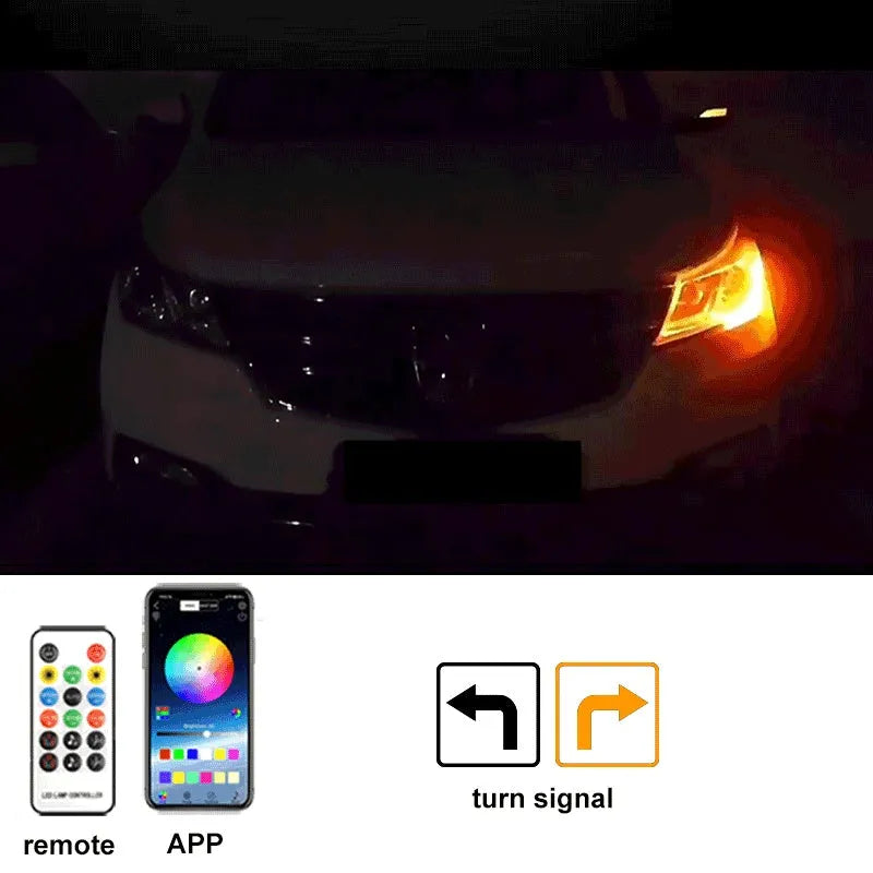 Close-up of a flexible white PVC LED light strip for car engine bay or underbody installation.