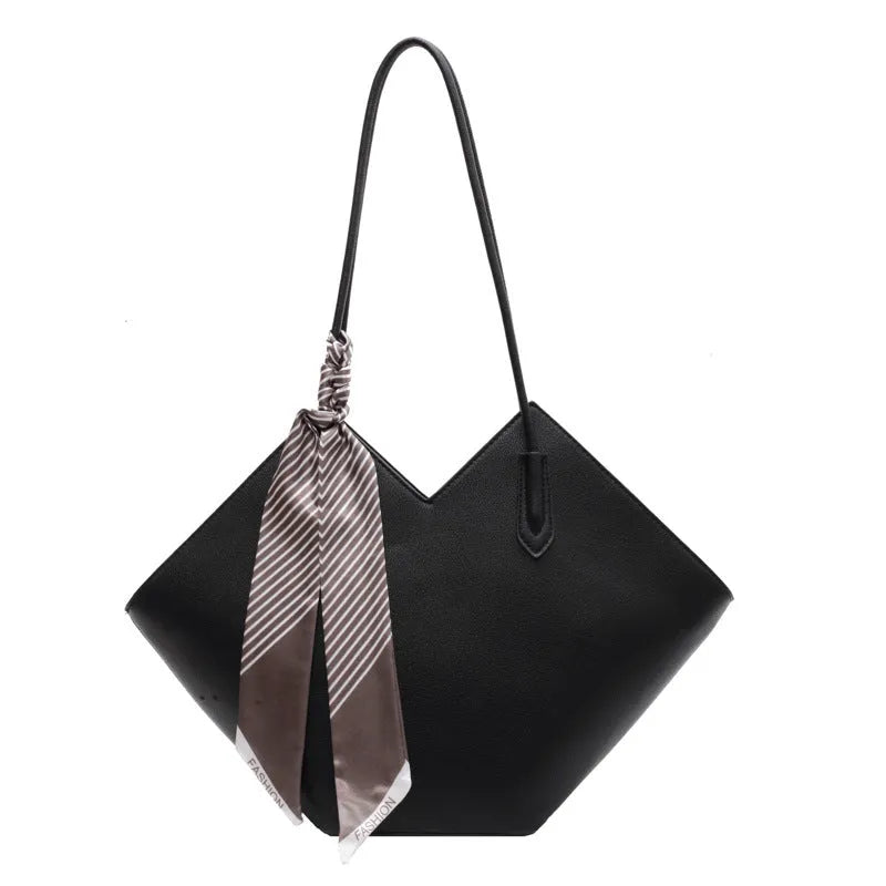 Women's large capacity shoulder bag in horizontal square shape with 43cm width, available in eight colour options