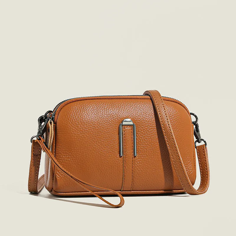Women's genuine leather shoulder bag in square design measuring 19x13x6cm available in five colours
