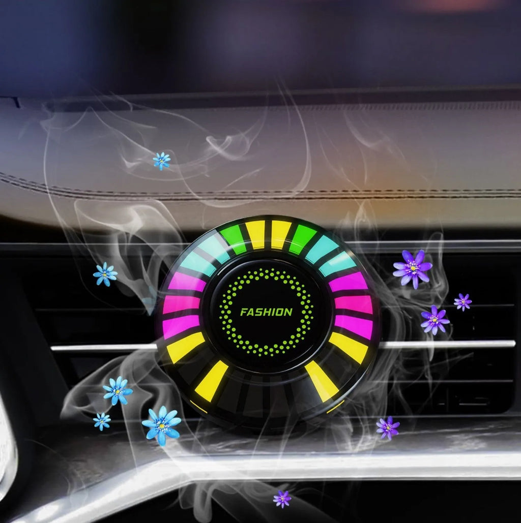 3D pickup-shaped RGB LED car air vent aromatherapy diffuser with voice control.