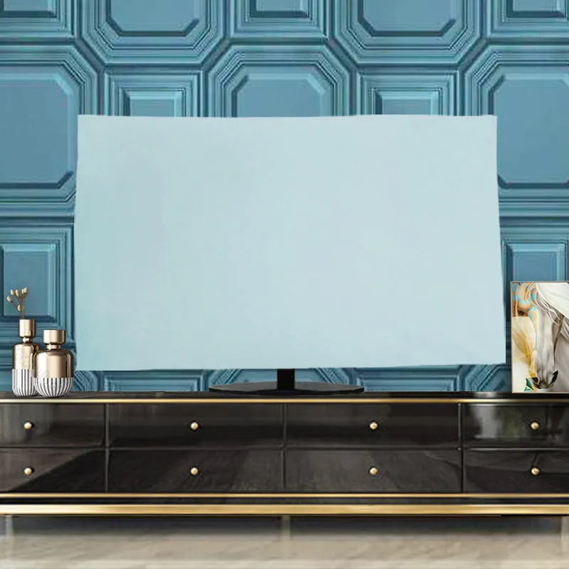 Velvet fabric LCD TV cover in multiple colours and sizes for dust protection.