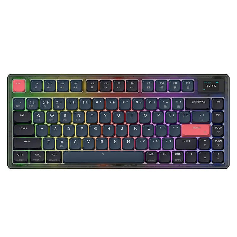 AJAZZ AK832PRO green 81-key mechanical keyboard with colour screen and RGB backlight