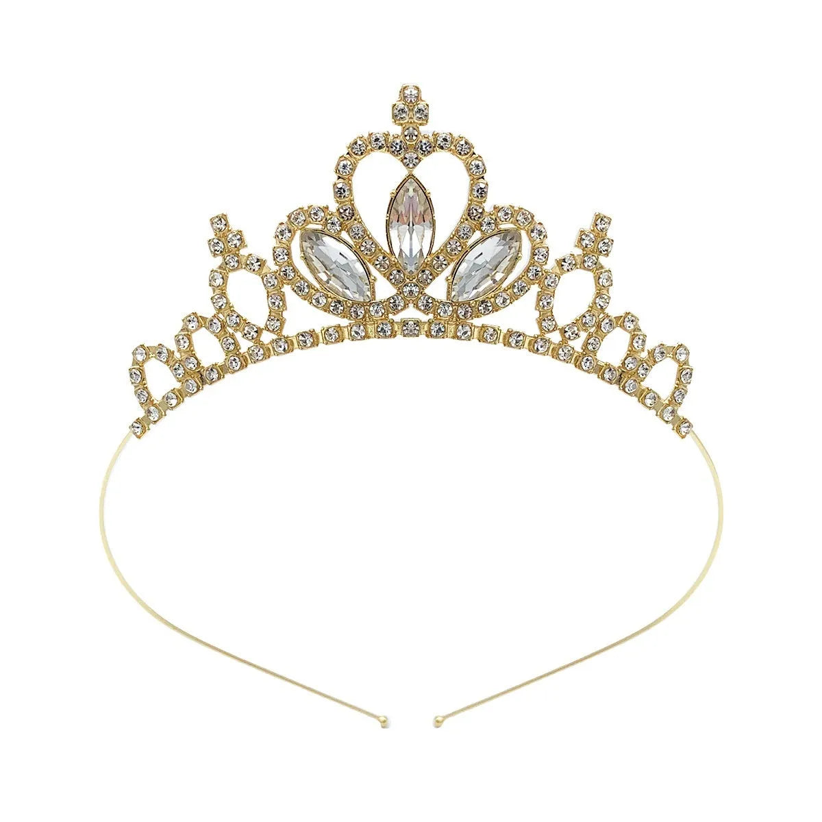 Girl's alloy princess crown with electroplated finish and crystal accents