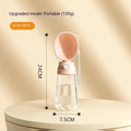 Portable dog water bottle and feeder bowl in brown, pink, or yellow colours for outdoor use