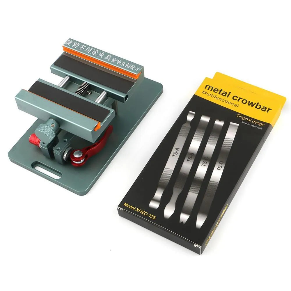 Mobile phone repair fixture with silicone grip for rear glass replacement