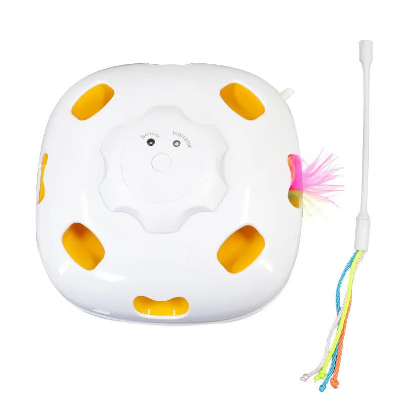 Plastic self-hi relief interactive cat teaser wand toy in picture colour