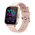 Smart watch showing heart rate and blood pressure on a 1.75-inch curved touch screen, with a black wristband.