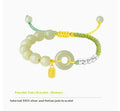 Hand-woven flexible wire couple style braid rope bracelet with metal and colour accents