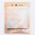 Square planet sticky notes notepad with oil painting artwork of celestial bodies
