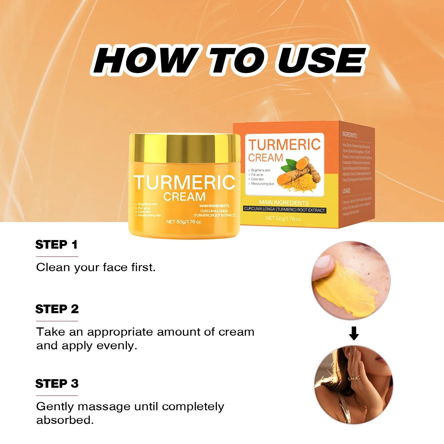 50g brightening moisturising cream in compact 53mm skincare jar